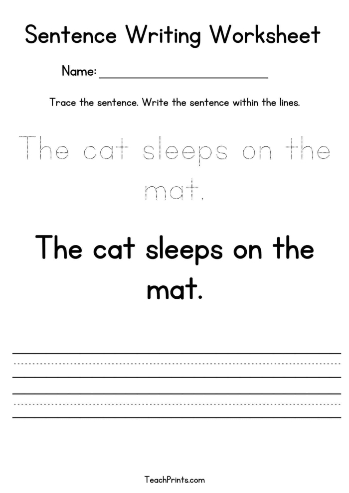 Creative sentence stretching activity for young learners on worksheet 8 First Grade Sentence Practice worksheet encouraging creative writing skills