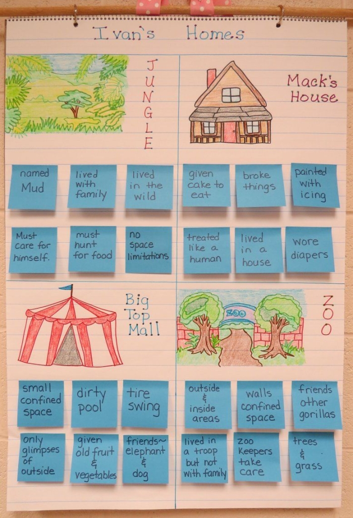 Third grade worksheet featuring a zoo design project inspired by The One and Only Ivan