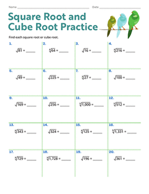 Practice problems for isolating variables in equations with cubed terms and cube roots Eighth grade student solving cubic equations with cube root operations on a math worksheet