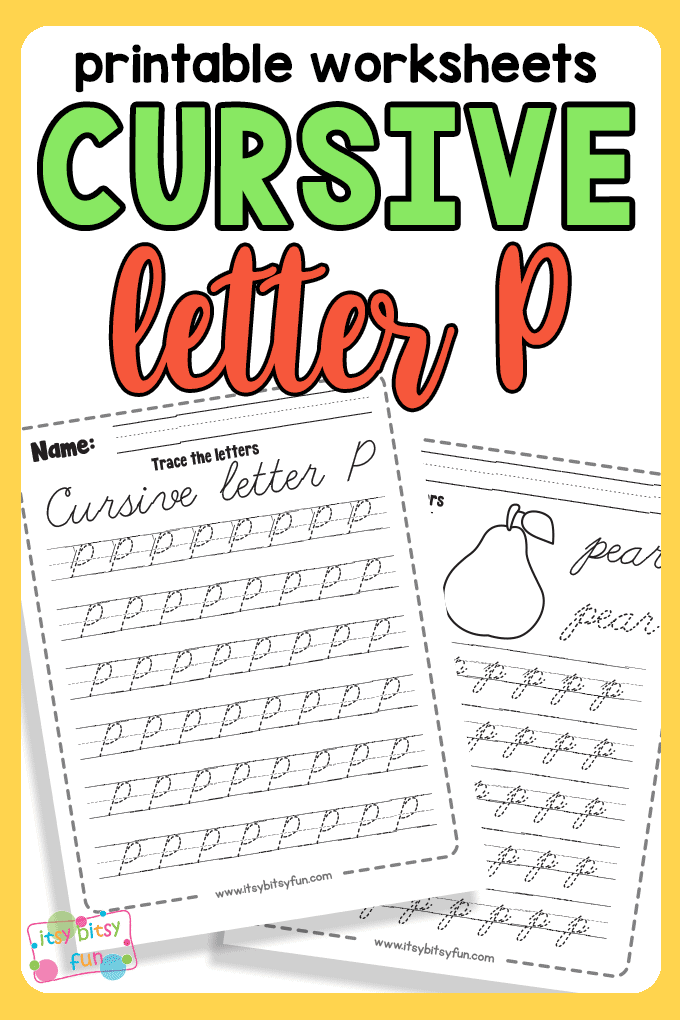 Third grade life science cursive P practice worksheet with tracing exercises