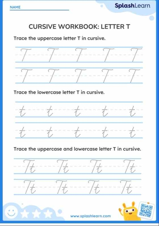 Cursive T worksheet featuring Tommy and his tomatoes for practicing capital and lowercase "T