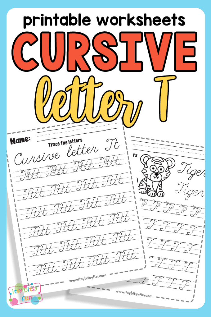 Cursive T worksheet featuring Tommy and his tomatoes for third graders to practice writing T's