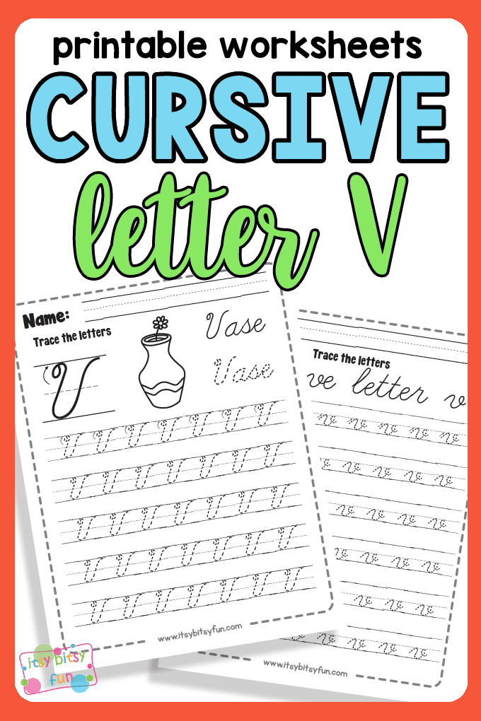 Handwriting worksheet for Third Grade Cursive V worksheet for Third Grade
