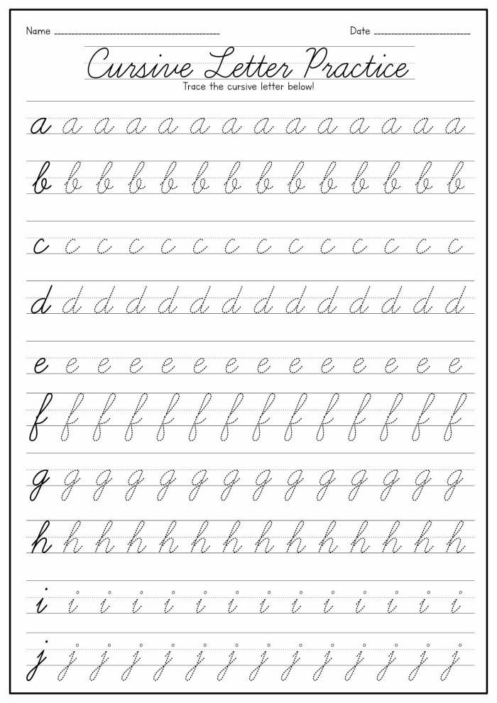 My Family Cursive Writing Practice Worksheet for Kids Cursive writing practice worksheet for third graders featuring family member names
