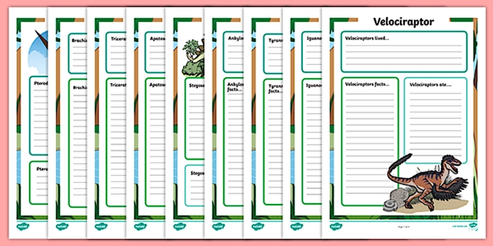 Engaging multiplication and division fact family activity for kids in grade three Dinosaur Fact Families worksheet for third graders focusing on multiplication and division skills