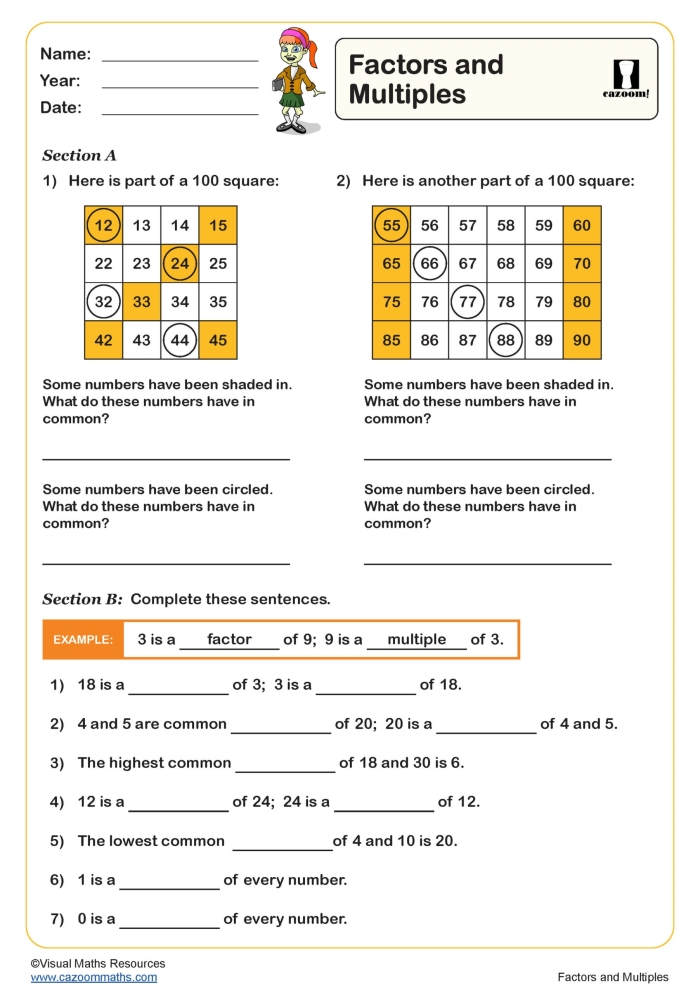 Division Factor Fun worksheet for third graders focusing on multiplication strategies