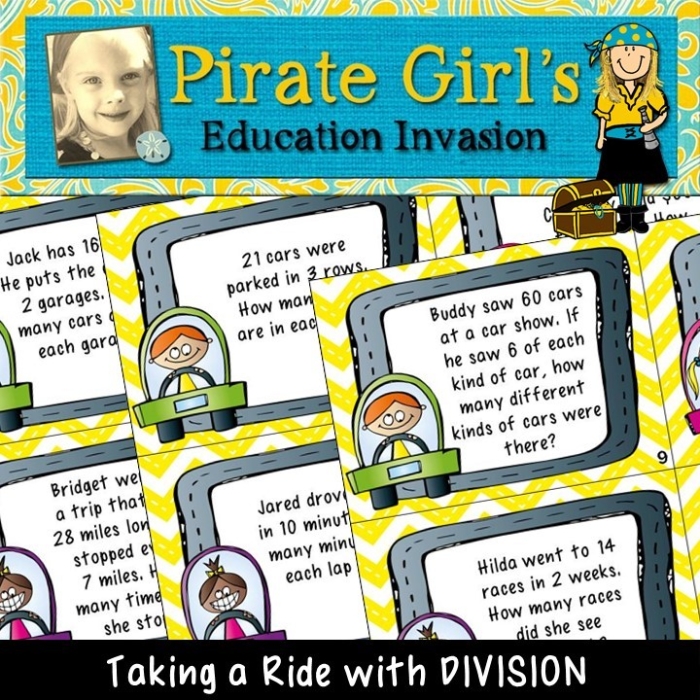 Division Word Problem Cards for fourth-grade students to enhance their math skills
