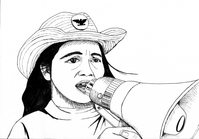 Dolores Huerta coloring page featuring a simple outline for second graders in a physical science worksheet
