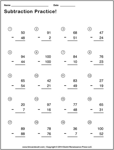Double Digit Subtraction: Giraffe Jam! worksheet image for at-home math practice Giraffe Jam! worksheet for practicing double digit subtraction with borrowing for second graders