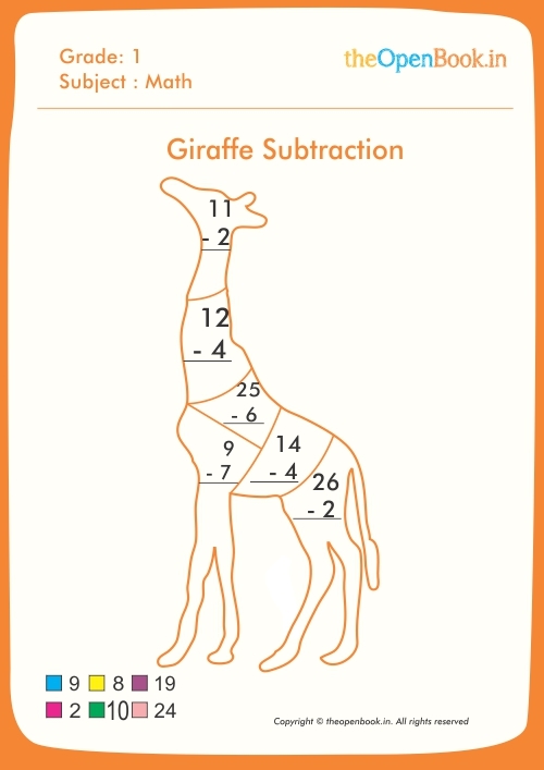 Giraffe Jam! Double Digit Subtraction Practice Worksheet for Kids Double Digit Subtraction worksheet featuring a fun giraffe theme for second graders