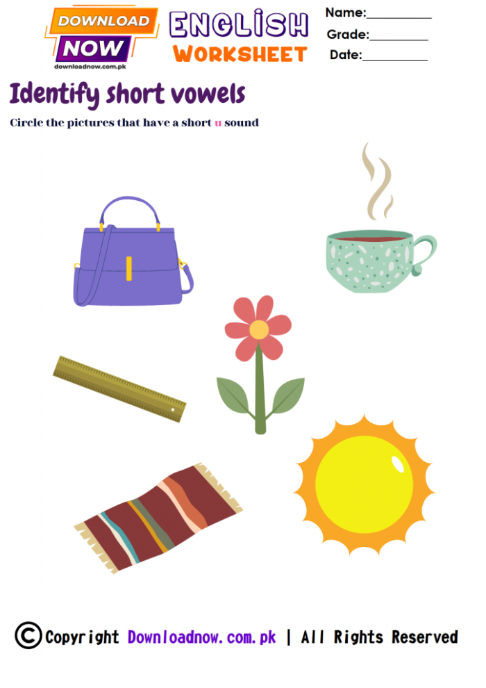 Fun Know Your Short Vowels worksheet for Grade Pre-K, image 7 Preschool multiplication worksheet focusing on short vowel sounds for early learners