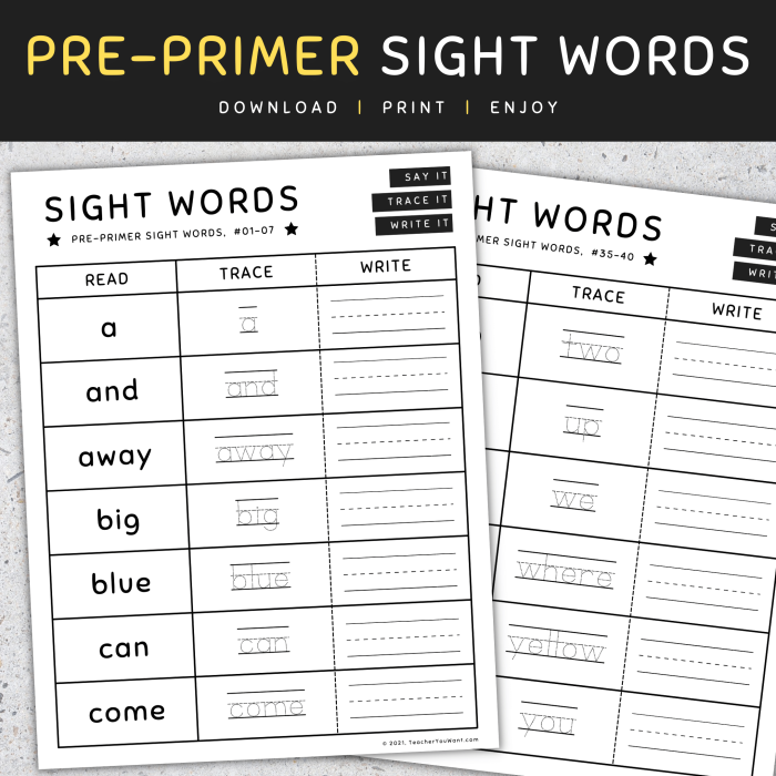 Sight words and made up words activity for first graders on worksheet 13 First grade worksheet with a mix of made up words and sight words for early reading practice