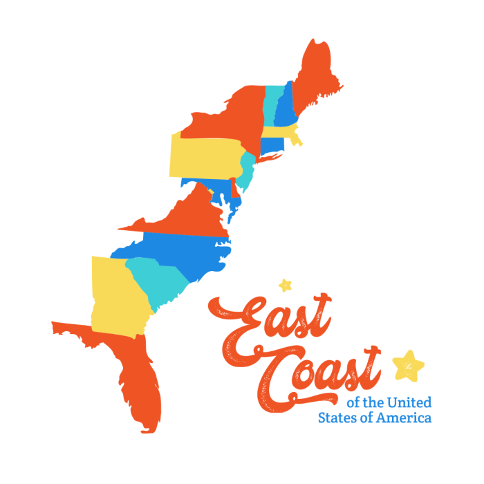 Interactive activity for identifying and naming states along the east coast East Coast States worksheet for third graders focusing on U.S. geography