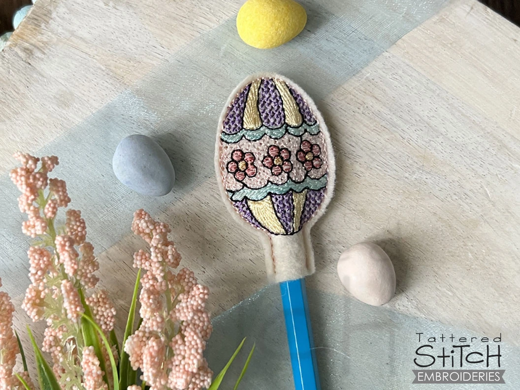 Fun Easter-themed pencil toppers activity for young learners in grade two Second Grade Easter Egg Pencil Toppers worksheet for coloring and cutting