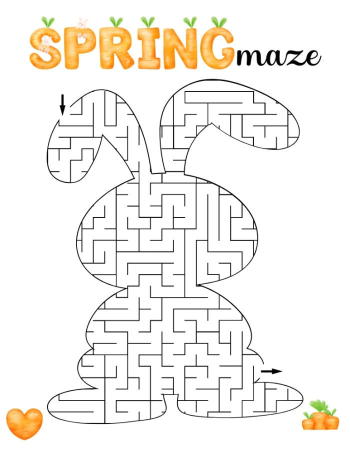 A colorful Easter eggs maze puzzle for Pre-K students to practice place value skills
