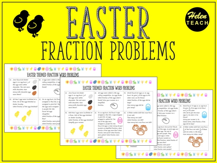 Easter Bunny fraction multiplication worksheet with whole number products for practice