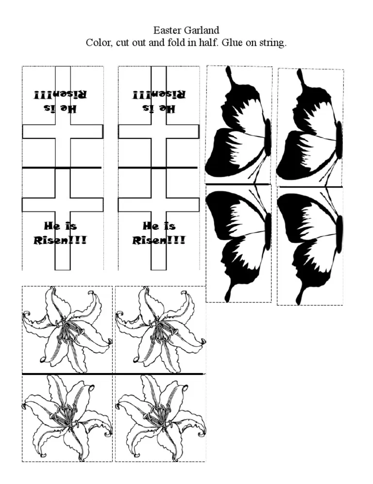 Second Grade Easter Garland worksheet featuring colorful numbered eggs for counting practice