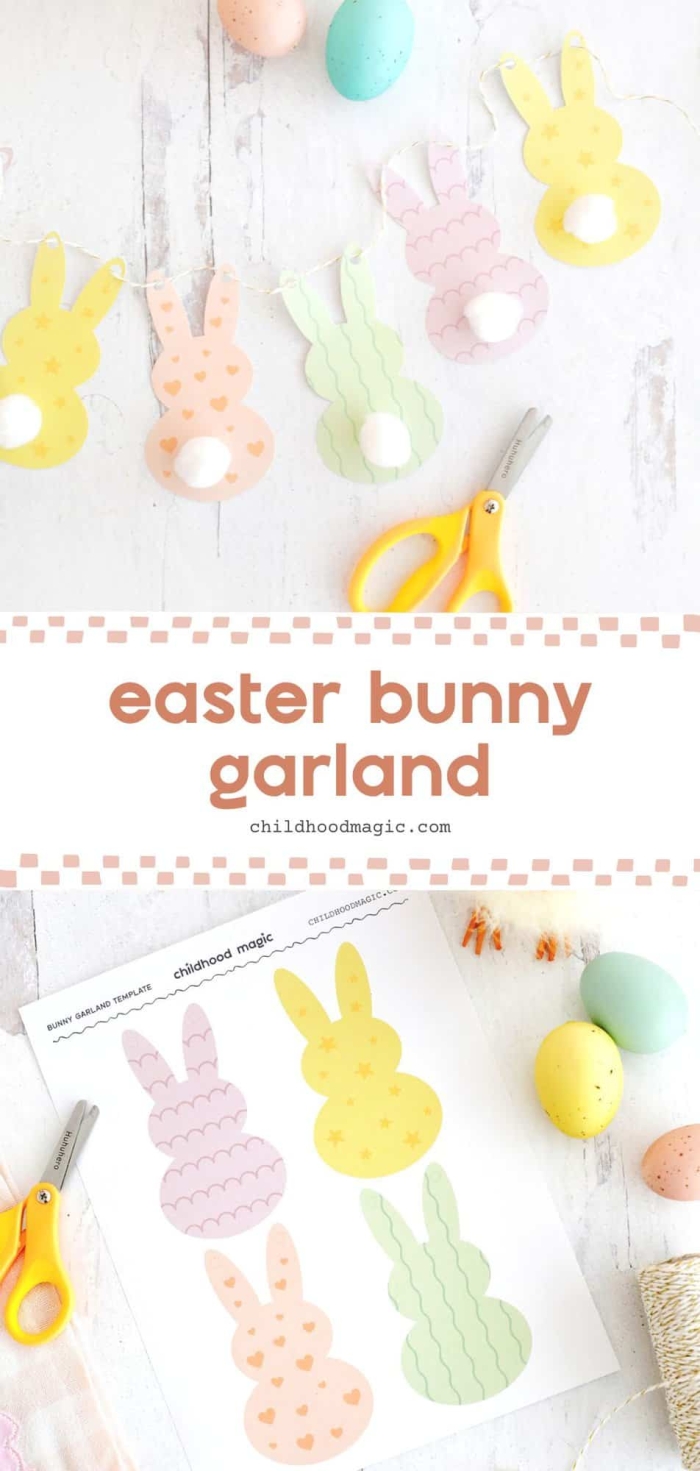 Second Grade Easter Garland worksheet featuring colorful eggs and numbers for counting fun