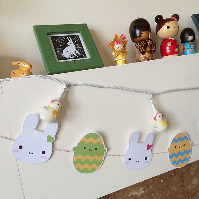 Second Grade Easter Garland worksheet featuring colorful numbered eggs for counting practice