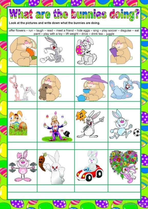 Easter-themed grammar worksheet featuring colorful adjectives and nouns for second graders