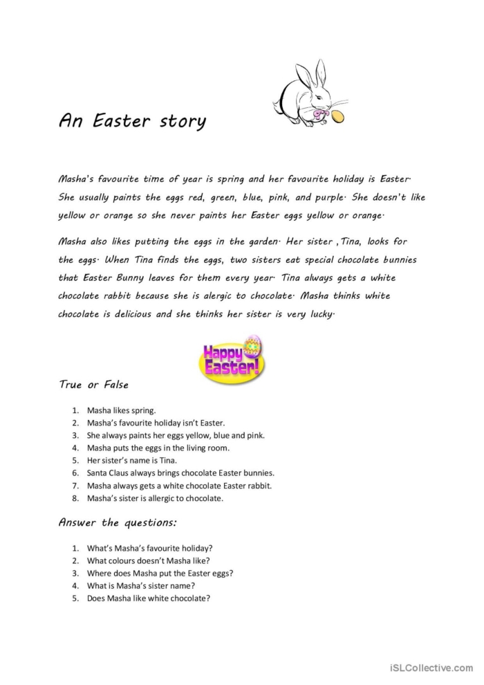 Colorful Easter-themed grammar worksheet featuring nouns and adjectives for second graders