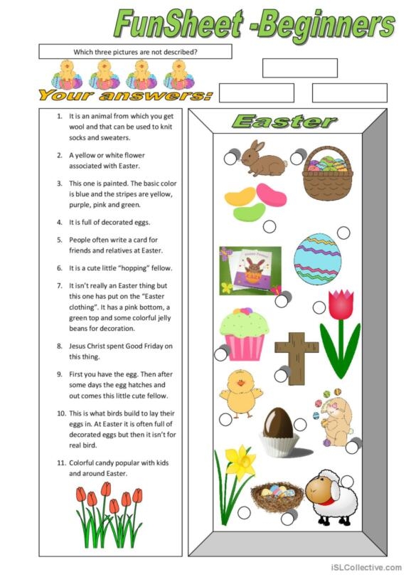 Colorful Easter-themed grammar worksheet featuring nouns and adjectives for second graders