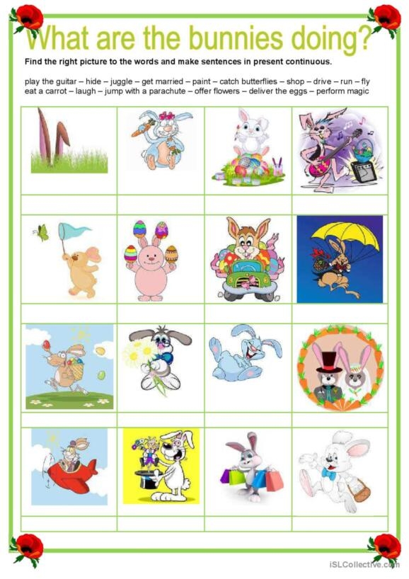 Easter-themed grammar worksheet featuring colorful adjectives for second graders