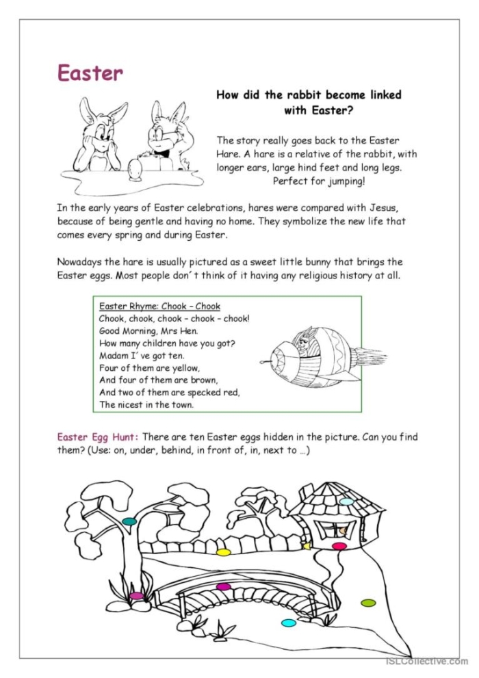 Easter-themed grammar worksheet featuring colorful adjectives for second graders