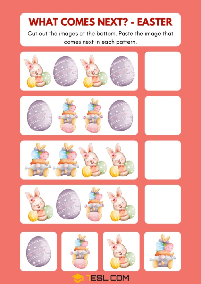 Easter-themed grammar worksheet featuring colorful adjectives for second graders
