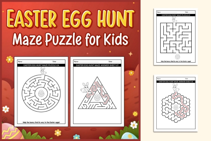 Easter Letter Maze worksheet for Pre-K kids to learn the alphabet while having fun