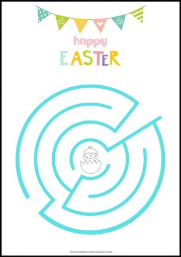 Easter Letter Maze worksheet designed for Pre-K kids to learn the alphabet while having fun