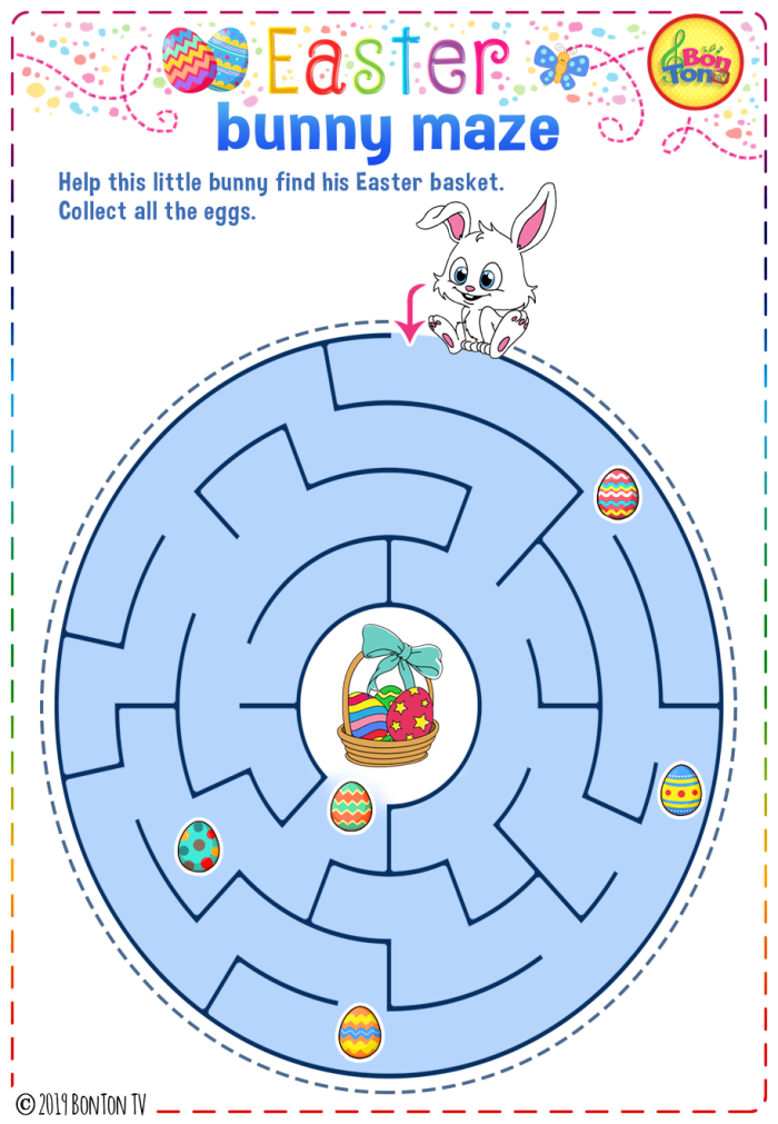 Easter Letter Maze worksheet designed for Pre-K kids to learn the alphabet while having fun