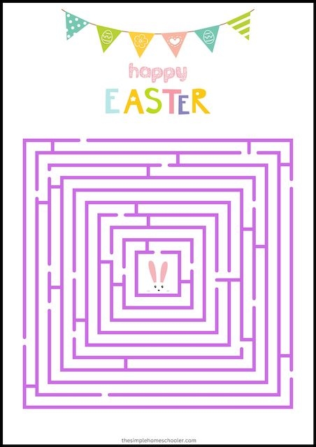 Easter Letter Maze worksheet designed for Pre-K children to enhance alphabet skills