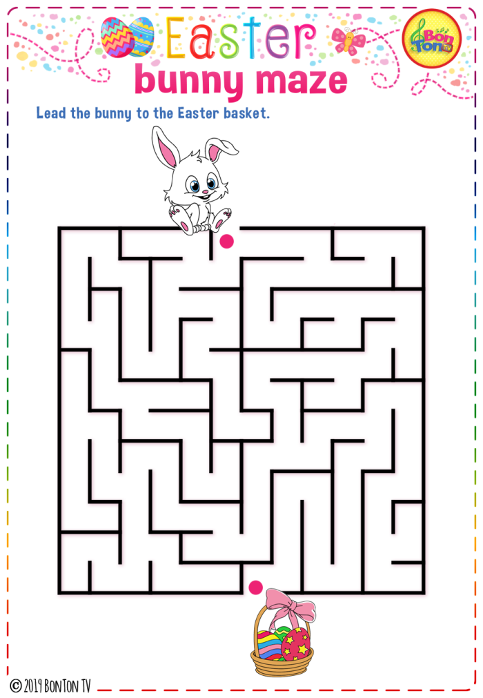 Easter Letter Maze worksheet designed for Pre-K children to enhance their alphabet skills while having fun