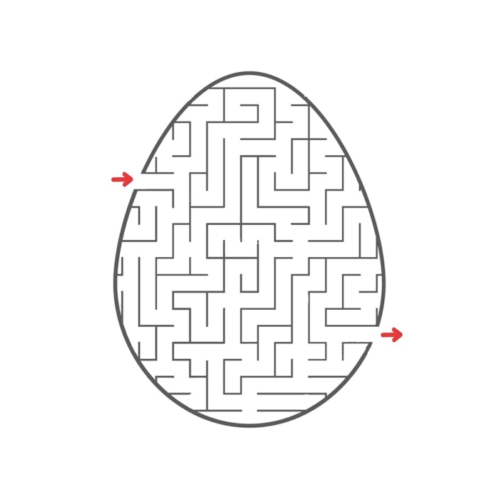 Easter Letter Maze worksheet designed for Pre-K students to enhance their alphabet skills while having fun