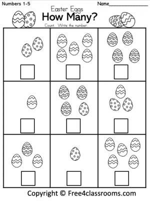 First Grade Easter Math worksheet featuring colorful eggs for subtraction practice