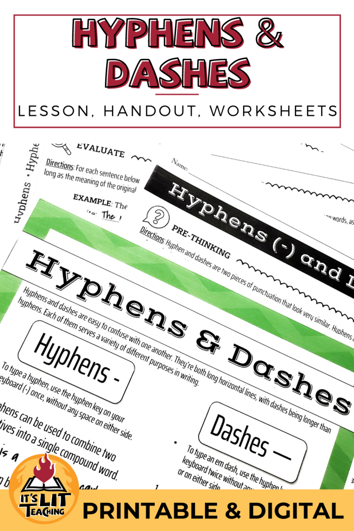 Punctuating a Pause: Commas and Dashes worksheet for eighth graders Worksheet for teaching the difference between commas and dashes in writing
