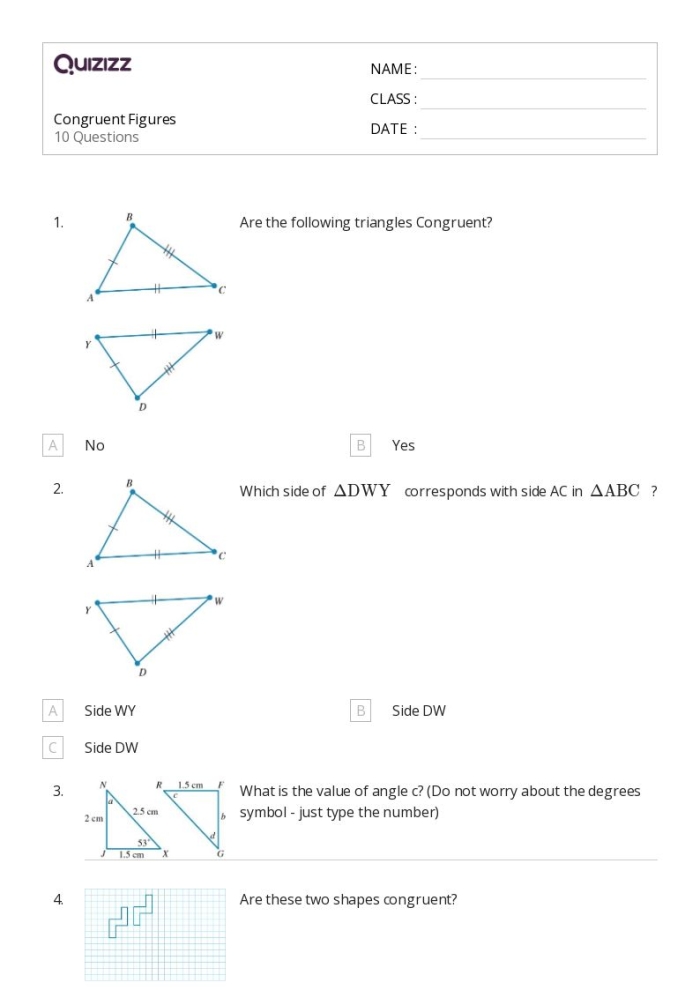 Reading worksheet for Eighth Grade Worksheet for eighth graders to practice identifying congruent figures through transformations on a coordinate plane. Identify Congruent Figures Using Transformations worksheet for eighth-grade students.