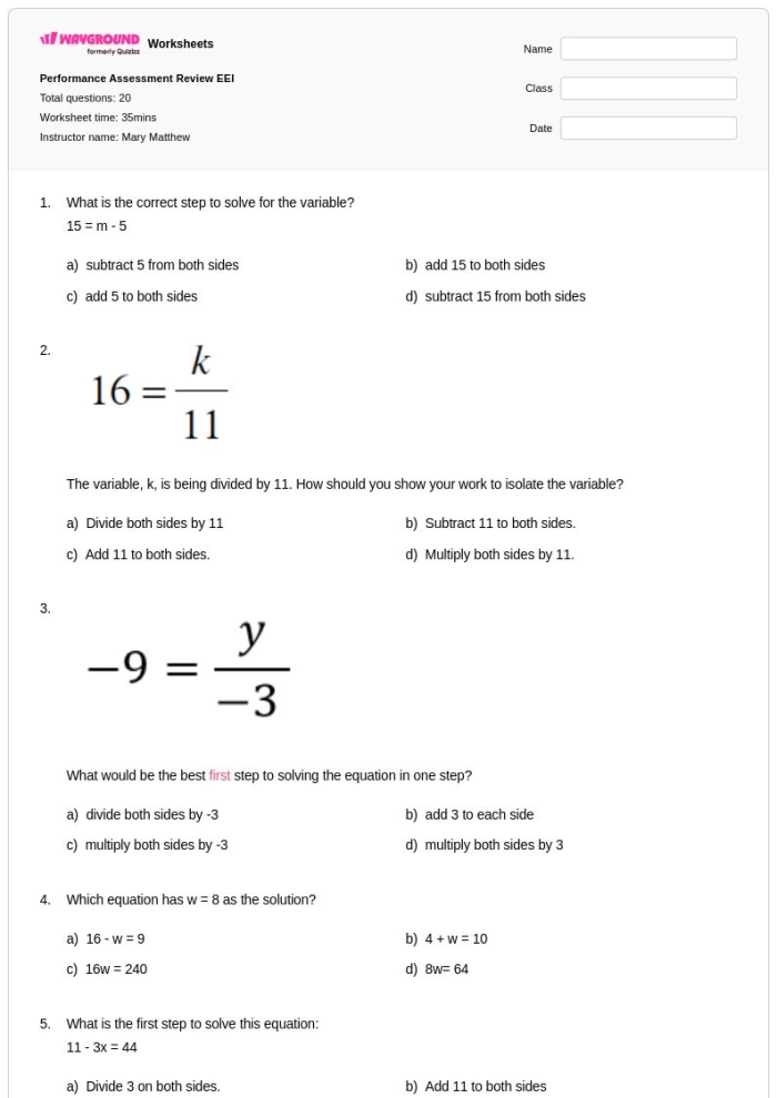 Eighth-grade students working on Pedro's Pool Party geometry performance task worksheet
