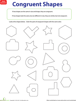 Identify Congruent Figures Using Transformations Worksheet - Image 16 Eighth-grade worksheet for identifying congruent figures using transformations on a coordinate plane