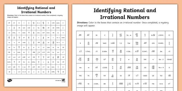 Rational and Irrational Numbers: True or False Worksheet for 8th Grade Eighth-grade students evaluating true or false statements about rational and irrational numbers in a worksheet