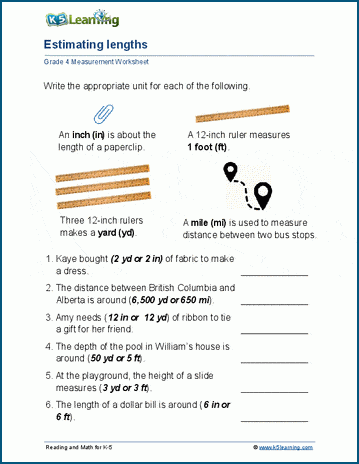 Students using a ruler to estimate and measure classroom objects for a worksheet activity
