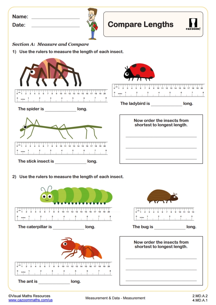ALT text for a worksheet about estimating and measuring classroom objects