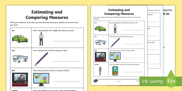 Students using a ruler to estimate and measure classroom objects like crayons and markers