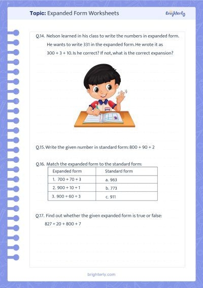 Expanded Form Practice worksheet for Fifth Grade