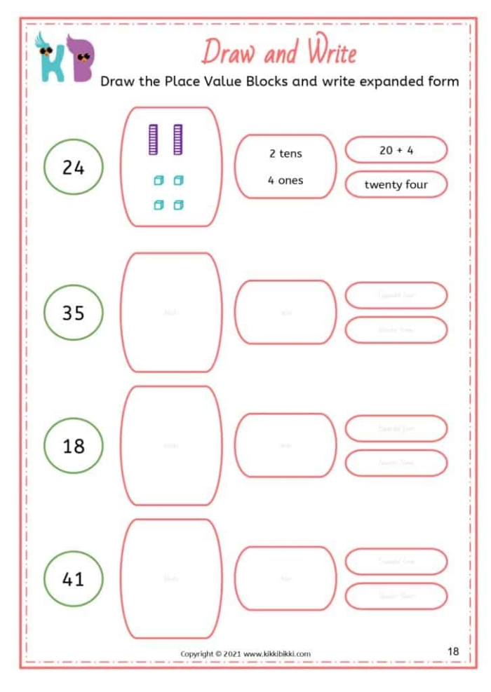 Expanded Form Practice worksheet for Fifth Grade