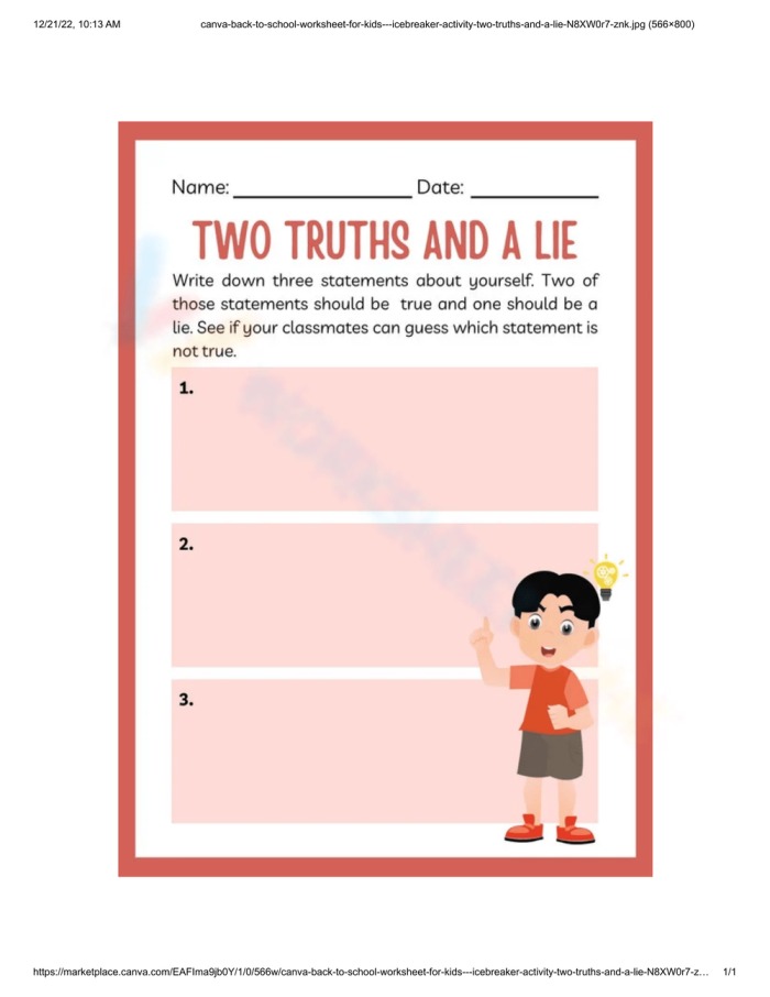 Fall-themed Two Truths and One Lie worksheet number 17 focusing on solving fraction equations in fifth grade Two Truths and One Lie 1 worksheet for fifth grade fractions with a fall theme showing three fraction equations