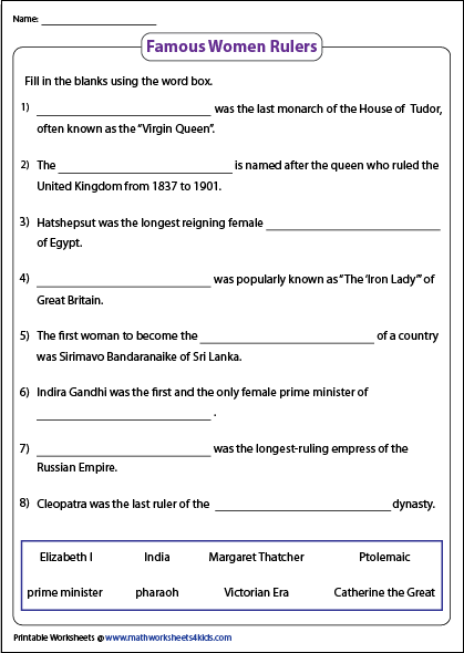 Famous Women in History Matching Activity for Elementary Learners Fifth grade students matching famous American women with their historical accomplishments on a worksheet