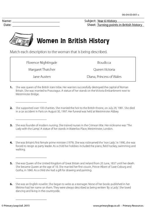 Famous Women in History Matching Activity for Elementary Students Fifth grade worksheet showing portraits of famous American women matched with their historical accomplishments and contributions