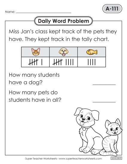 First Grade Word Problem Challenge worksheet with two-digit addition and subtraction on a farm theme